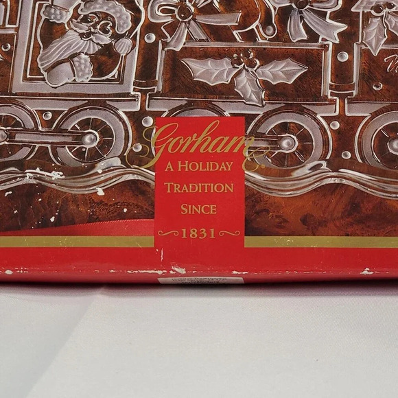 Gorham Crystal Holiday  North Pole Express 13½" Train Server Dish Polar Express - Picture 2 of 10